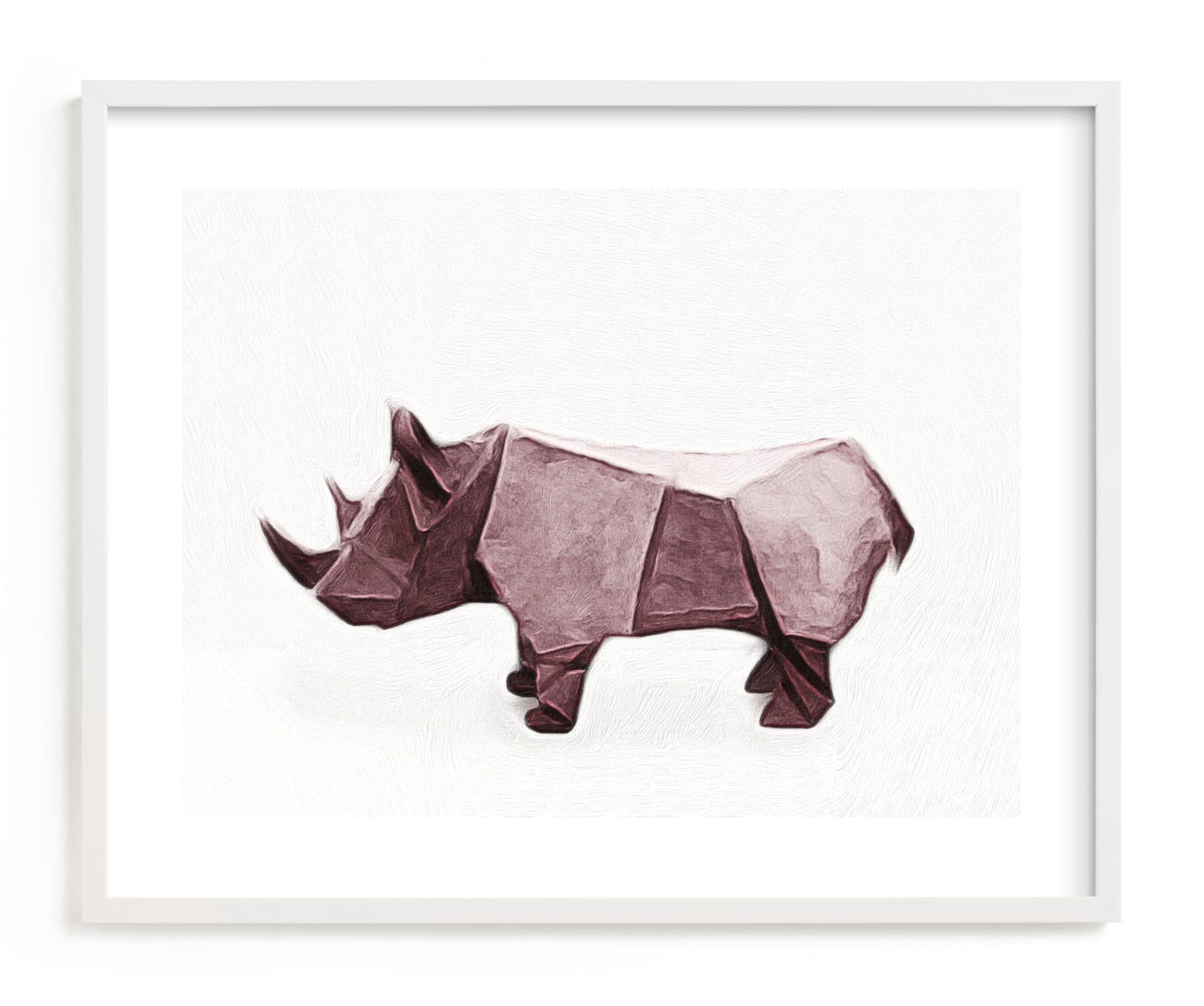 "Paper Animals: Rhinoceros" - Limited Edition Art Print by Maja Cunningham in beautiful frame options and a variety of sizes.