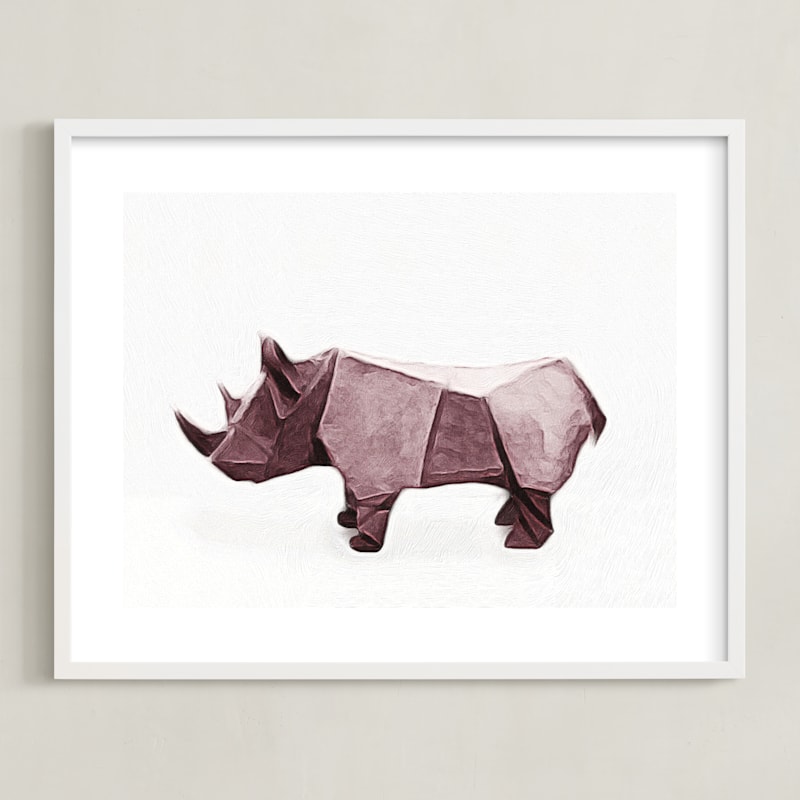 "Paper Animals: Rhinoceros" - Limited Edition Art Print by Maja Cunningham in beautiful frame options and a variety of sizes.