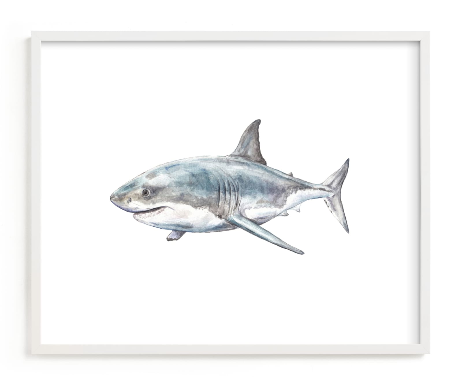 "Shark in Smiling Waters" - Limited Edition Art Print by Lauren Rogoff in beautiful frame options and a variety of sizes.