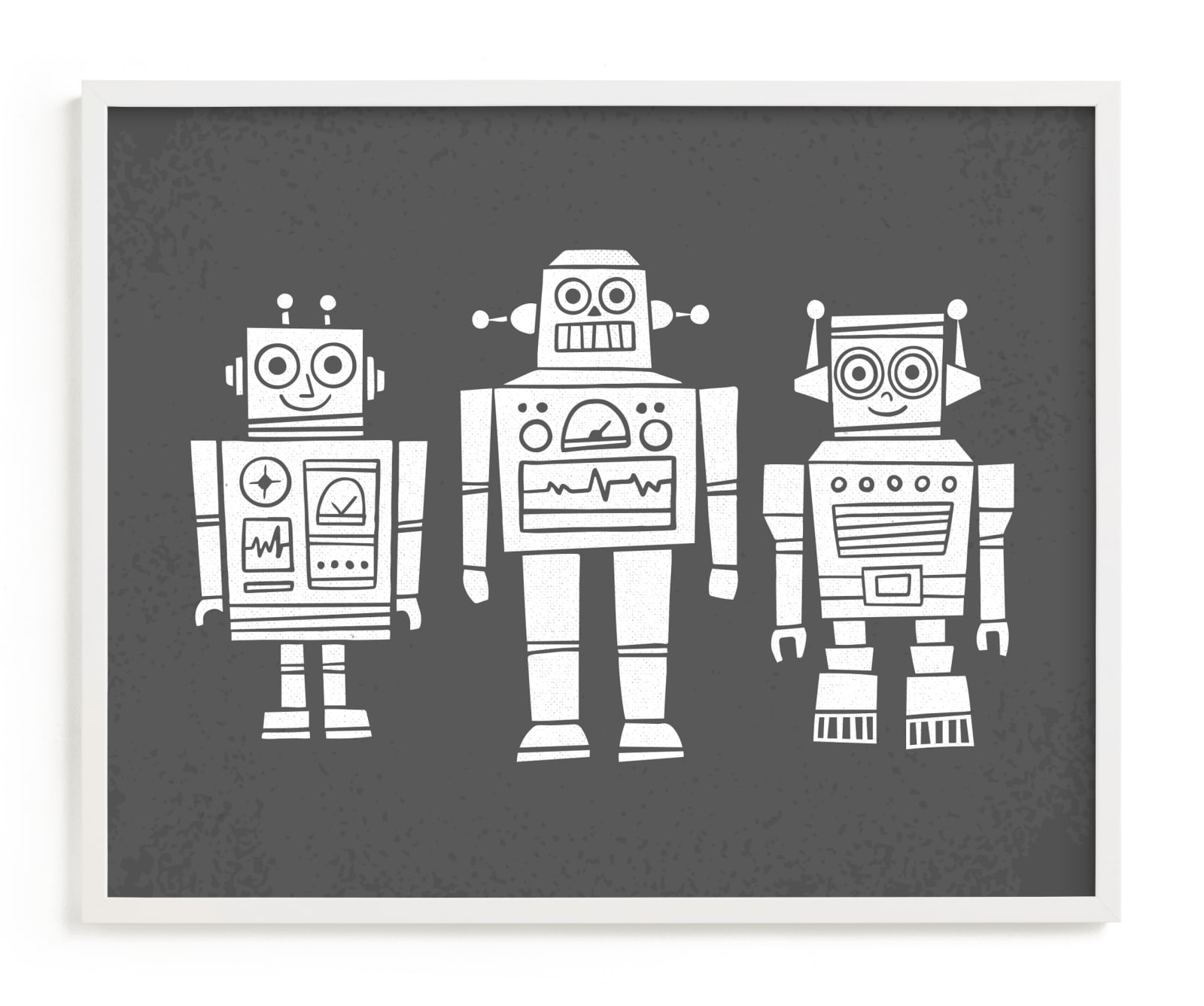 "Robot Buddies" - Art Print by Jessie Steury in beautiful frame options and a variety of sizes.