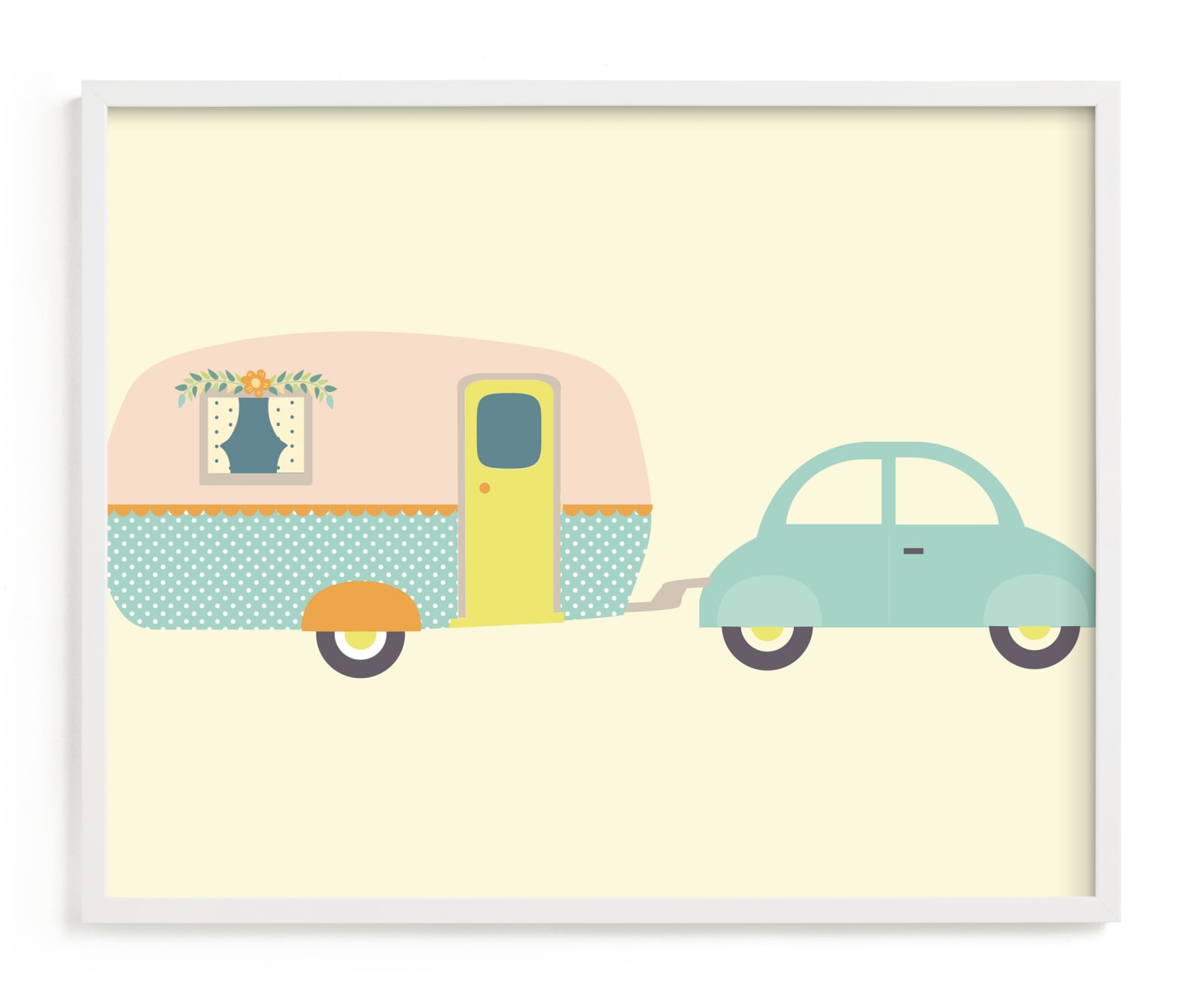 "Vintage Camper" - Art Print by Annie Holmquist in beautiful frame options and a variety of sizes.
