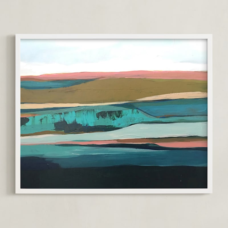 "Pink California Seascape" by Caryn Owen in beautiful frame options and a variety of sizes.