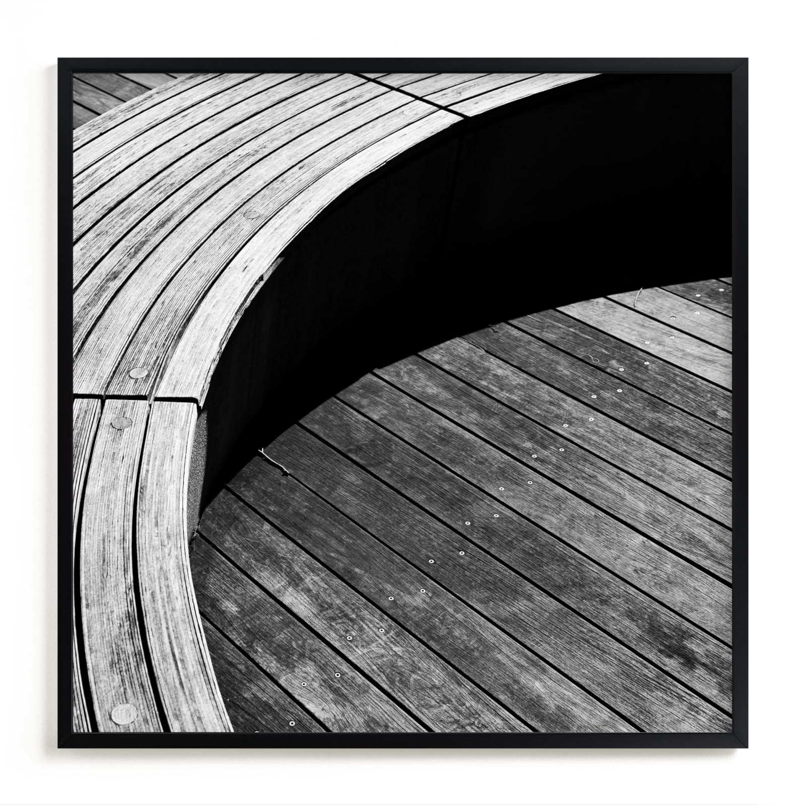 "Curve Bench Geometric I" - Limited Edition Art Print by Van Tsao in beautiful frame options and a variety of sizes.