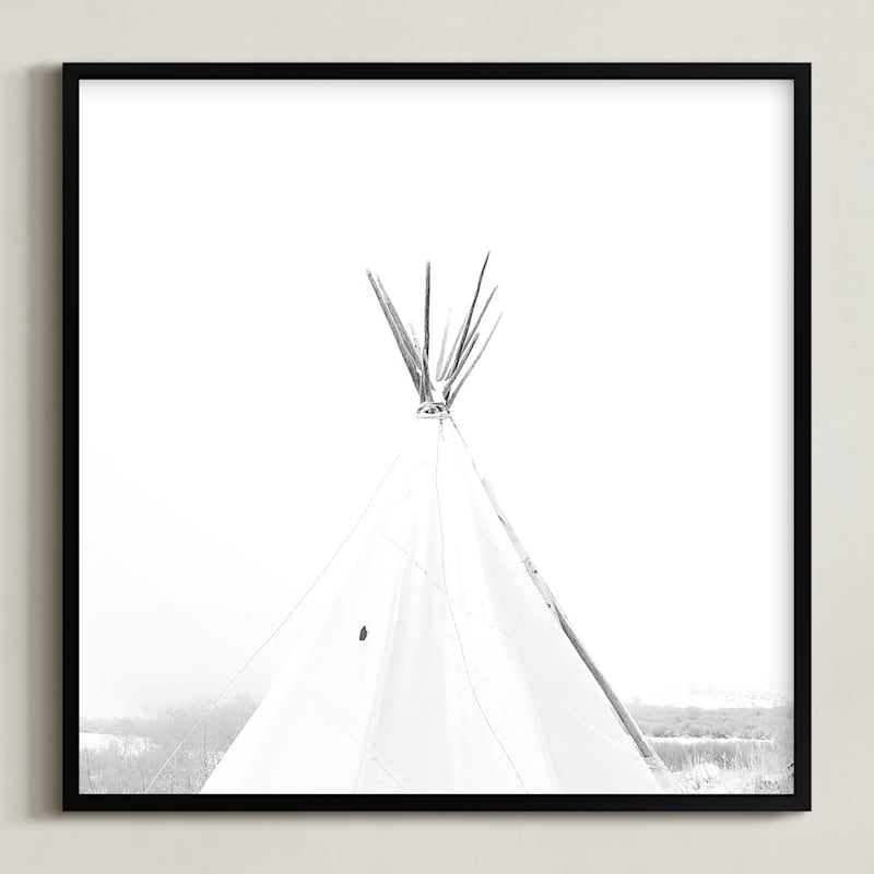 "Dwell in Possibility" - Art Print in Black and White by Land Collioure Le Coq - Framed