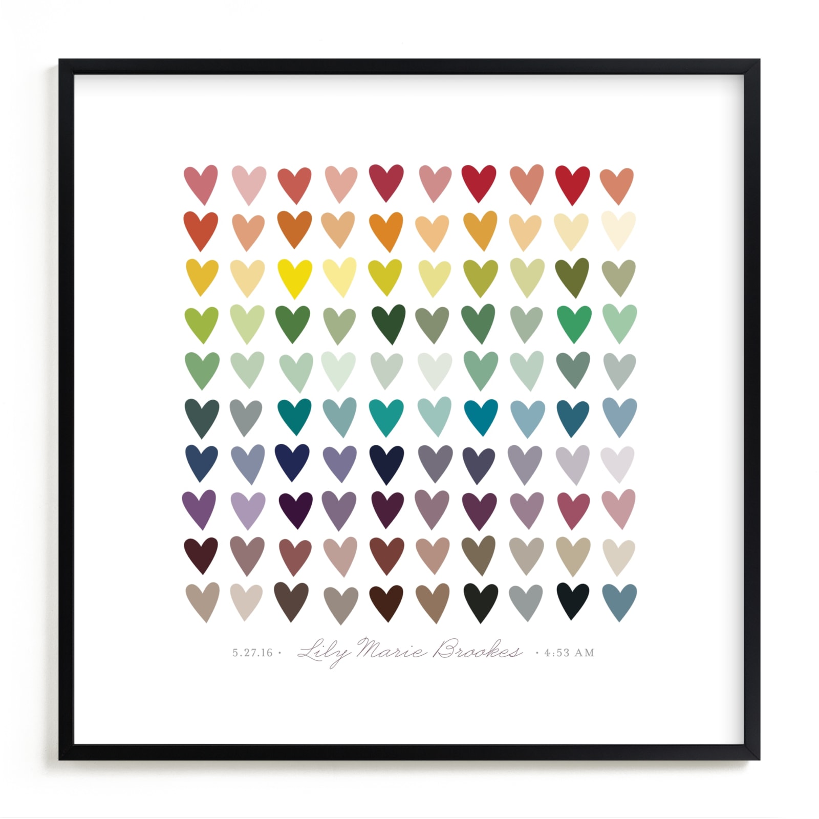 "Paper Hearts" - Custom Open Edition Nursery Art Print by InkDot in beautiful frame options and a variety of sizes.