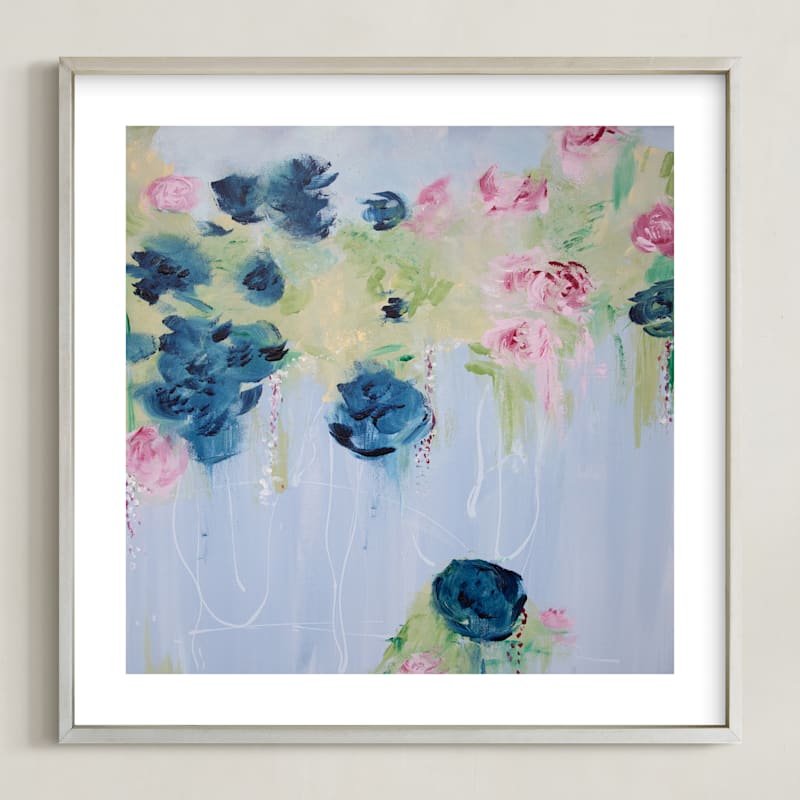 "Hidden Garden" - Art Print in White by Nicole Edens - Framed