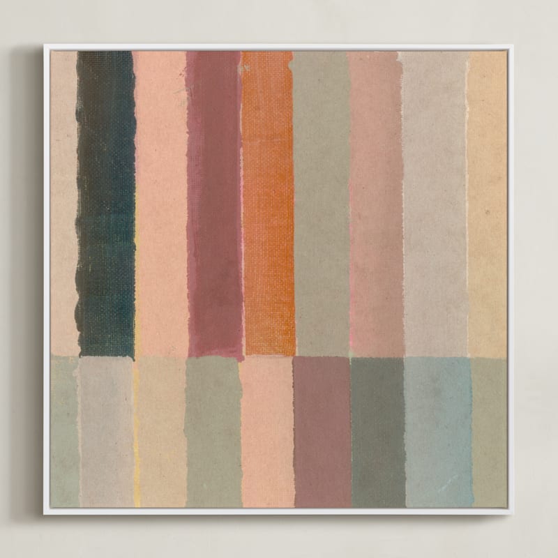 "Piano Bars II" - Art Print in Mauve by Lindsay Megahed - Framed Canvas