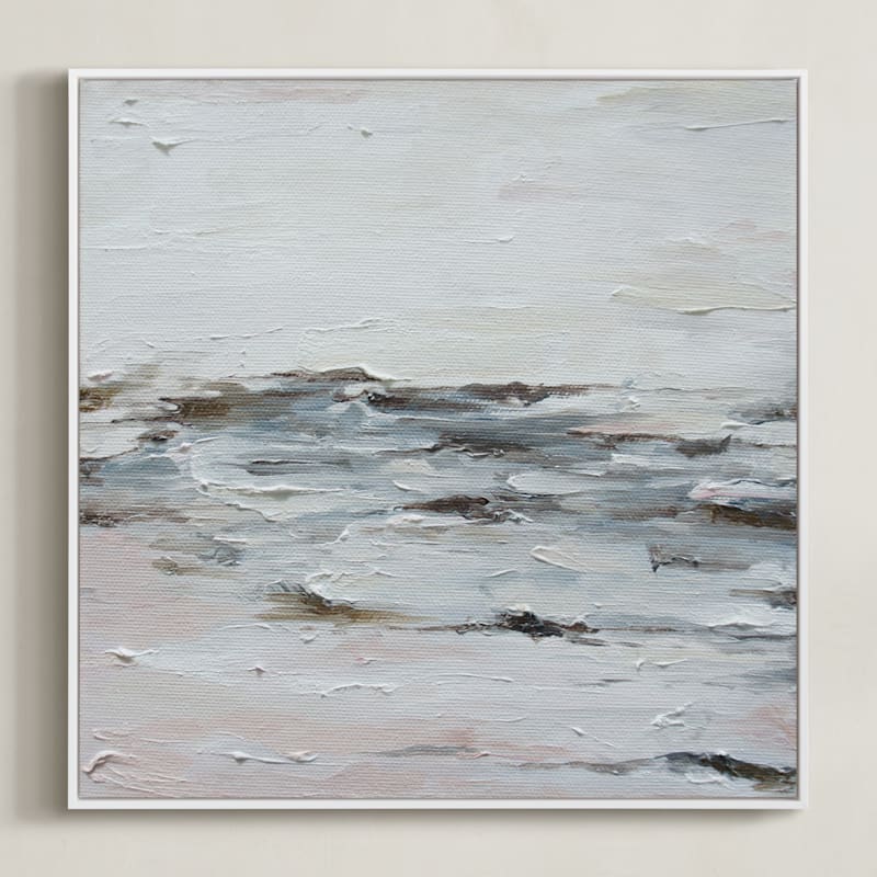 "Rose Quartz Fury" - Art Print in Rose Quartz by Nicoletta Savod - Framed Canvas