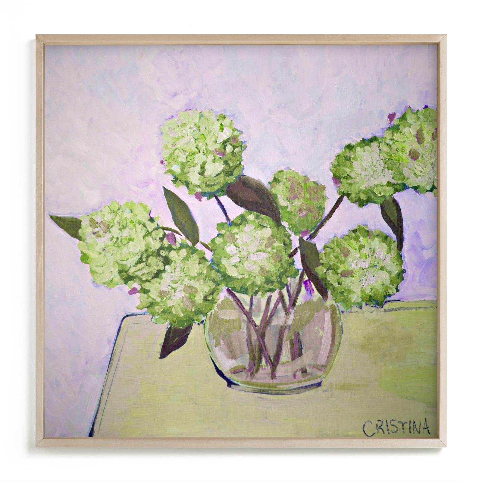 "Lime Hydrangea" by Cristina Marie in beautiful frame options and a variety of sizes.