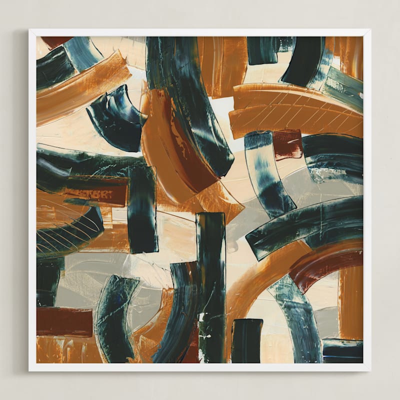 "Primarily" - Art Print in Gold Ochre by Jennette Romney - Framed