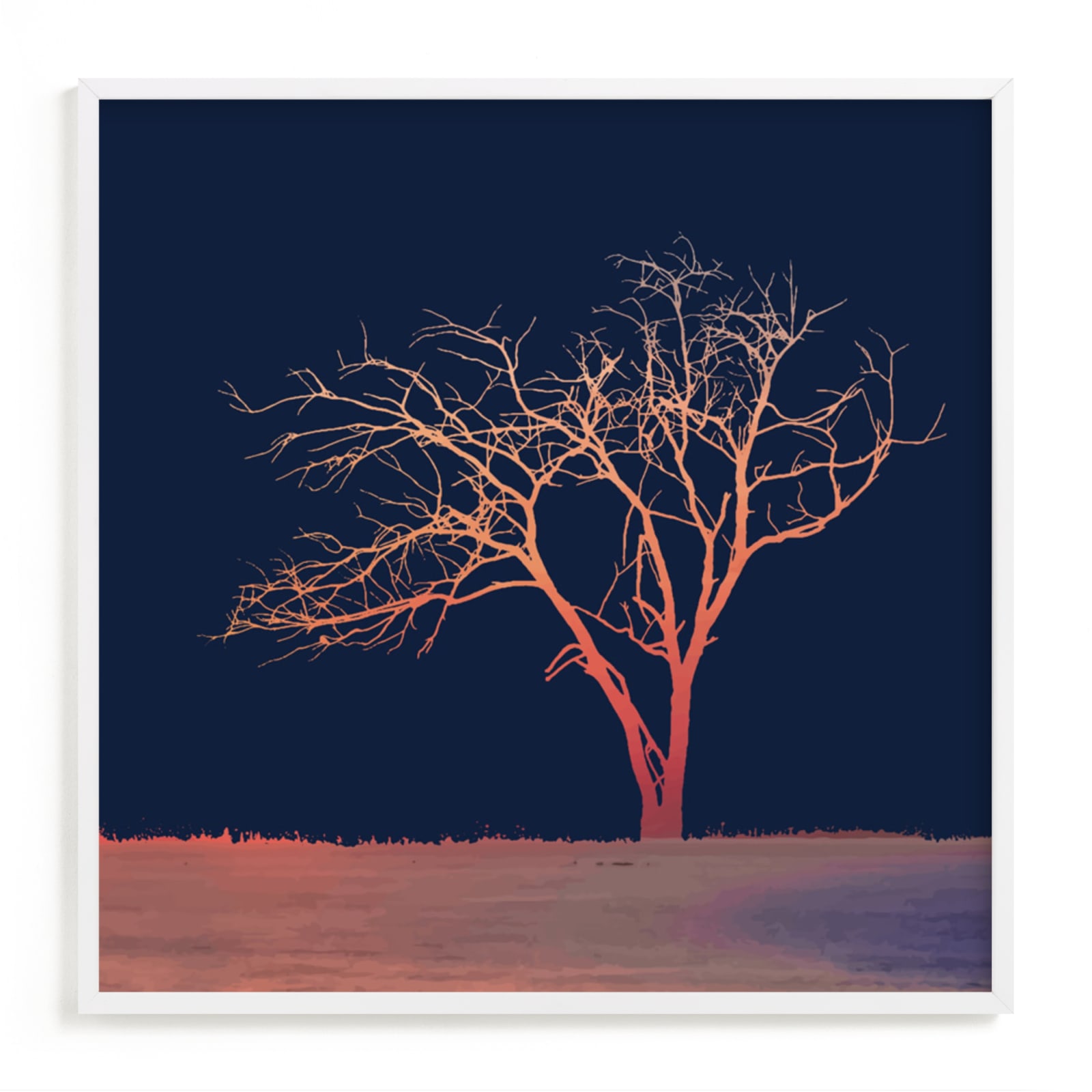 "Sunset Tree" - Art Print by Erin Niehenke in beautiful frame options and a variety of sizes.