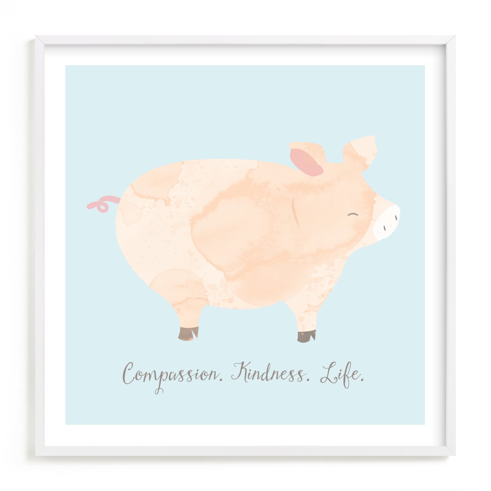 "pig friend" - Art Print by peetie design in beautiful frame options and a variety of sizes.