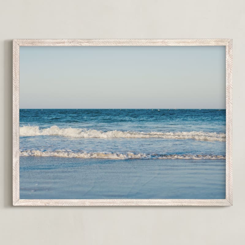 "Blue Horizons" - Art Print in Nautical Teal by Eleanor Black - Framed