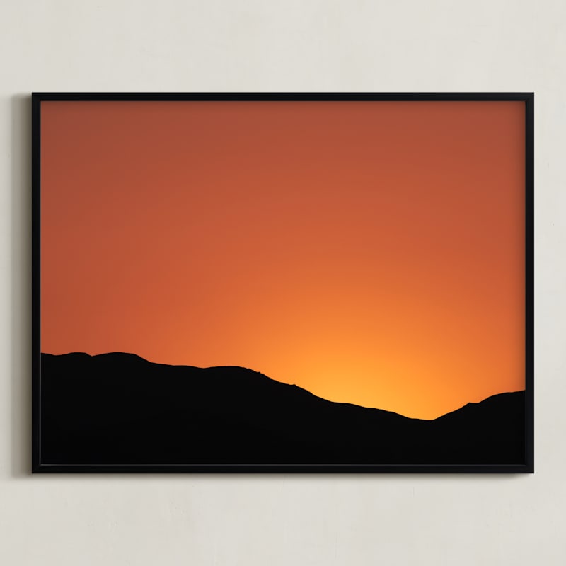 "Mountains of Eilat #8" - Art Print in Golden Sunset by Tal Paz-Fridman - Framed