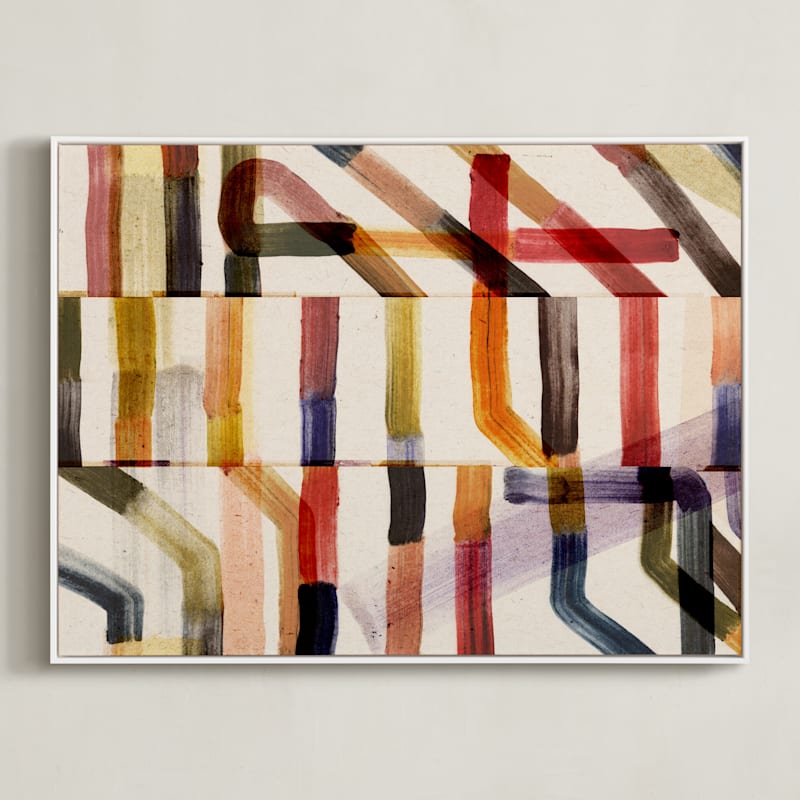 "pipes I" - Art Print in Rust by Sumak Studio - Framed Canvas