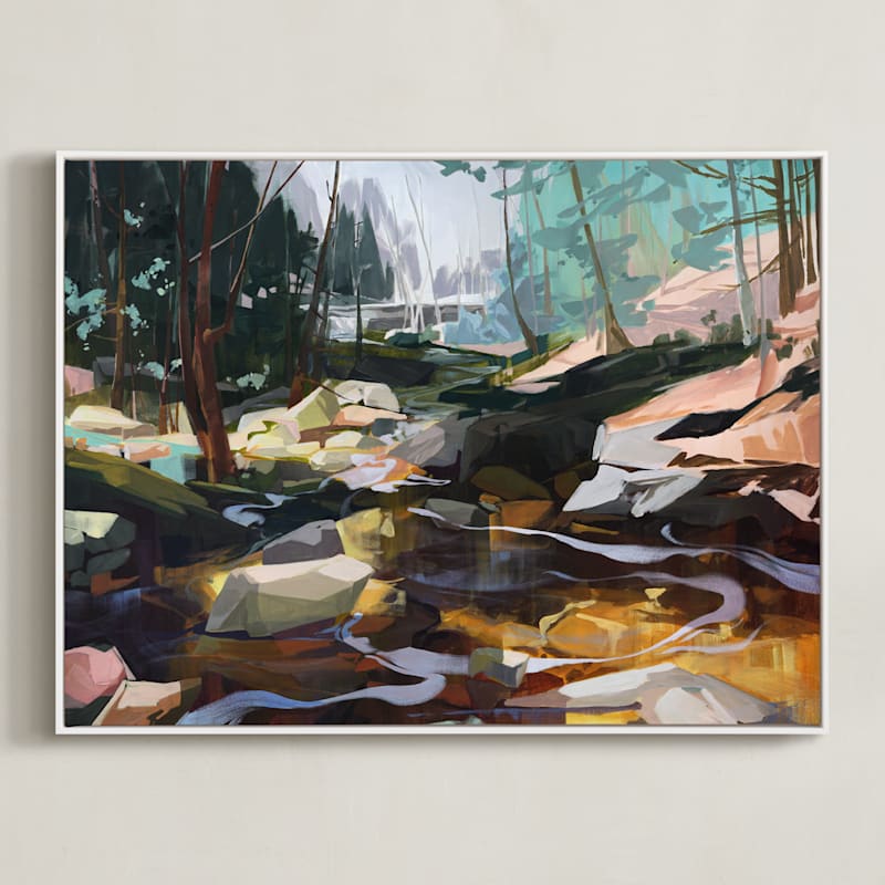 "Live Stream" - Art Print in Shadow by Jess Franks - Framed Canvas