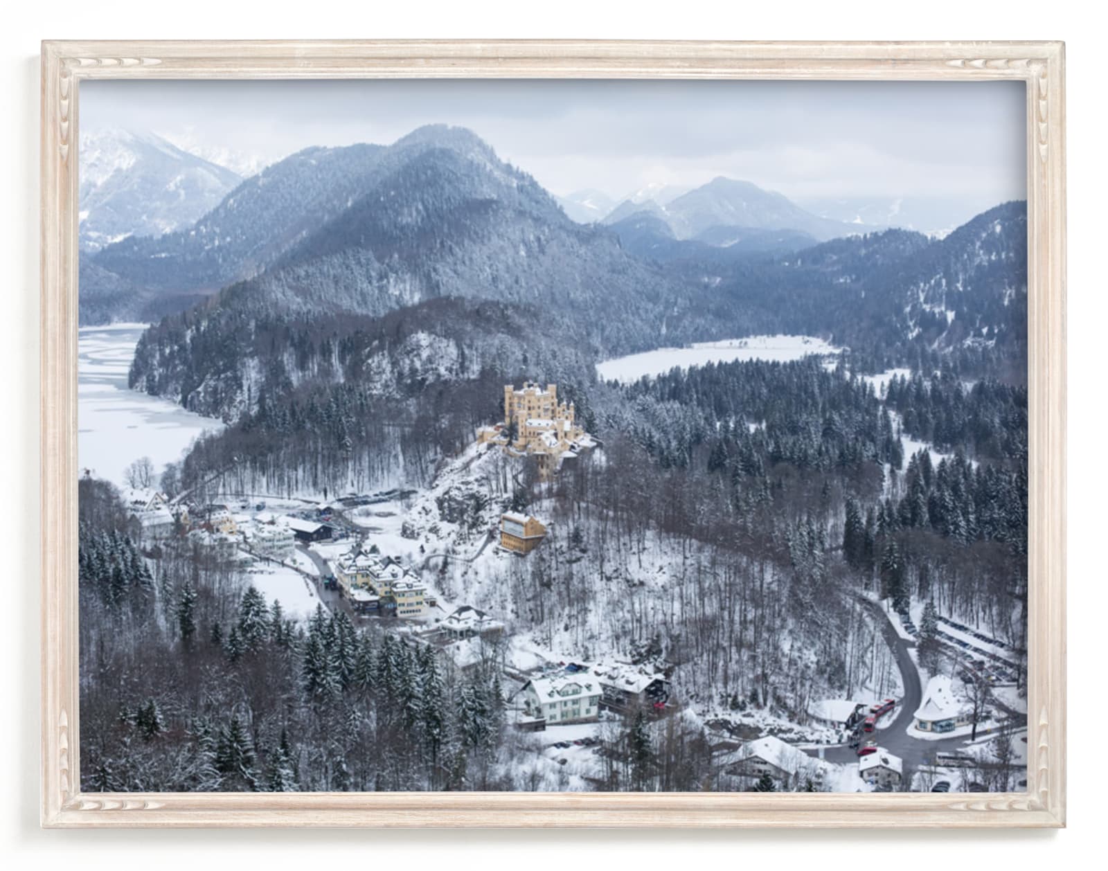 "Snowy Village in Bavaria" - Art Print by Melinda Denison in beautiful frame options and a variety of sizes.