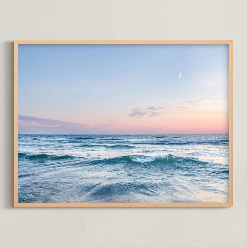 "Moon Lit Sunset Waves" by Jennifer Bush in beautiful frame options and a variety of sizes.