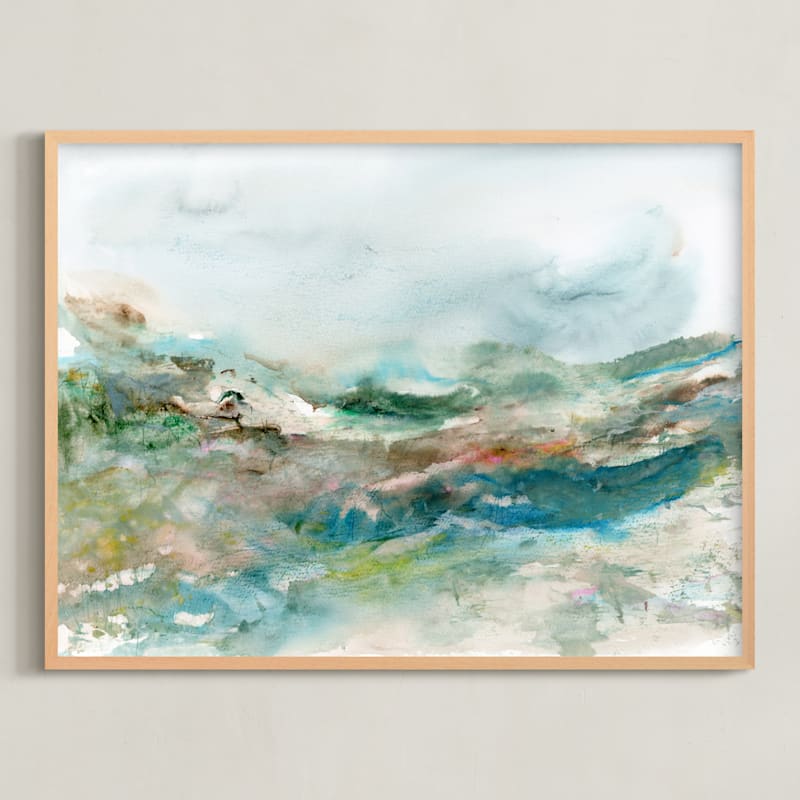 "Wild Range" - Art Print in Sea by Lindsay Megahed - Framed