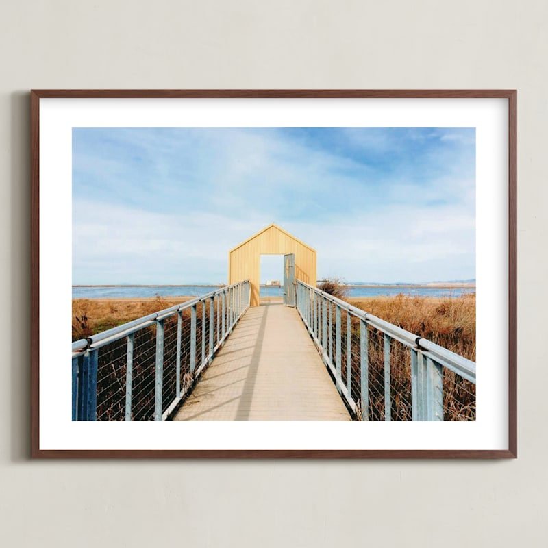 "Let's Go" - Art Print in Sky Blue by studio SYLVO - Framed