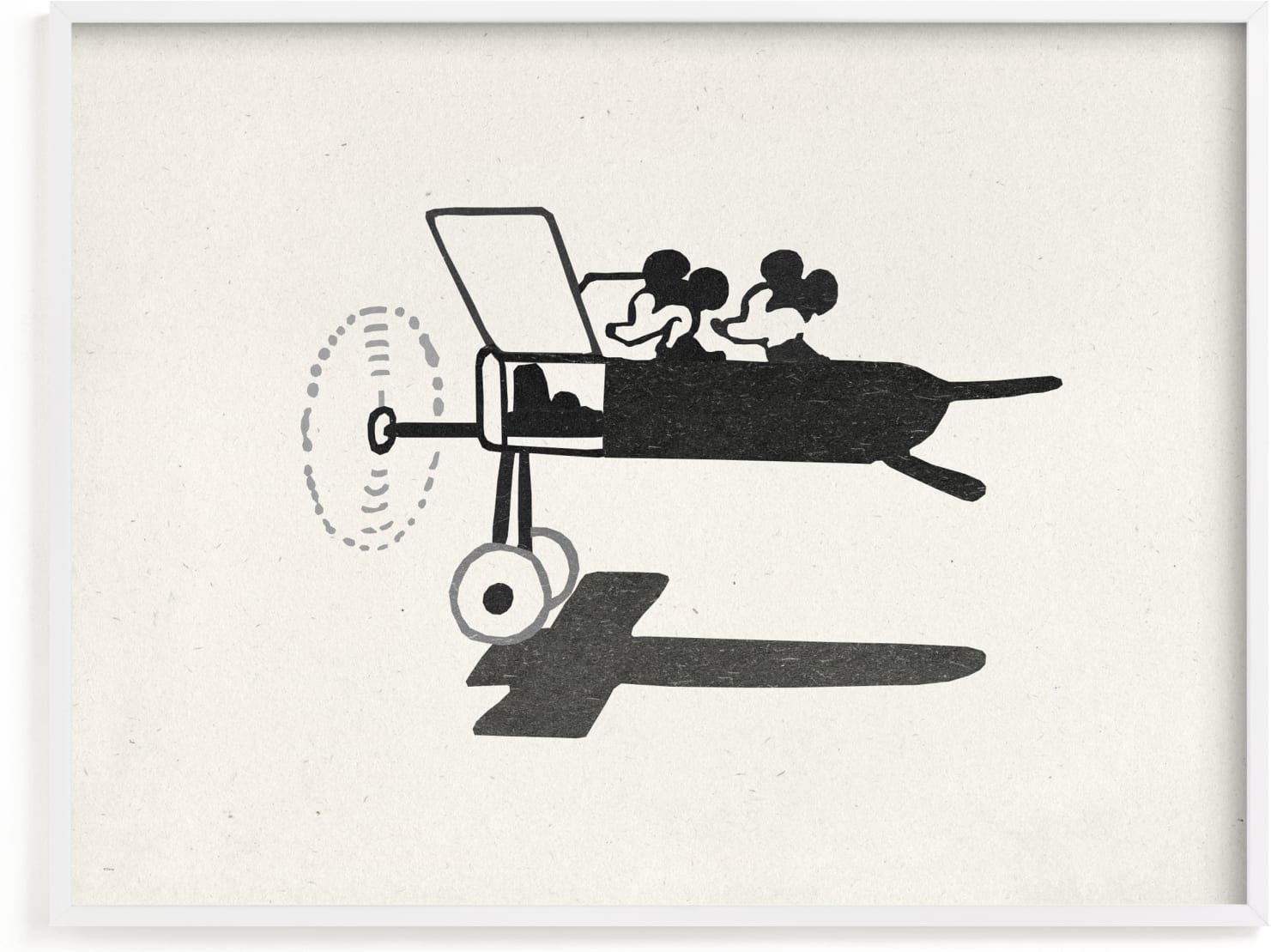 This is a ivory disney art by Sumak Studio called Disney's Mickey and Minnie on the plane.