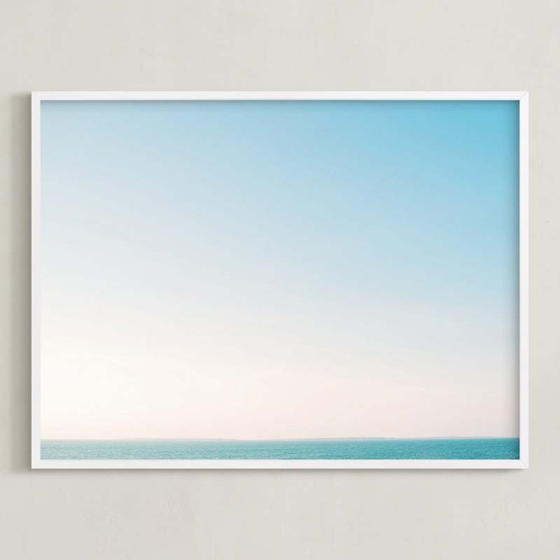 "Martha's Horizon" - Art Print in Sky Blue by Whitney Deal - Framed