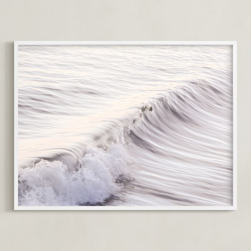 "Cayucos Soft Waves " - Art Print in Original Silver by Lisa Sundin - Framed