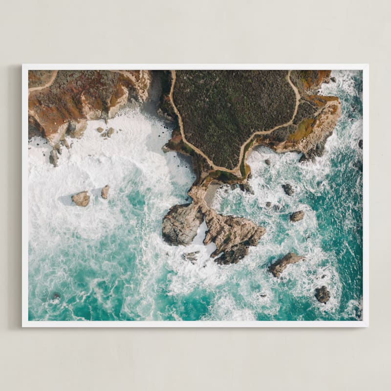"Path To Happiness" - Art Print in Lagoon by Christian Florin - Framed