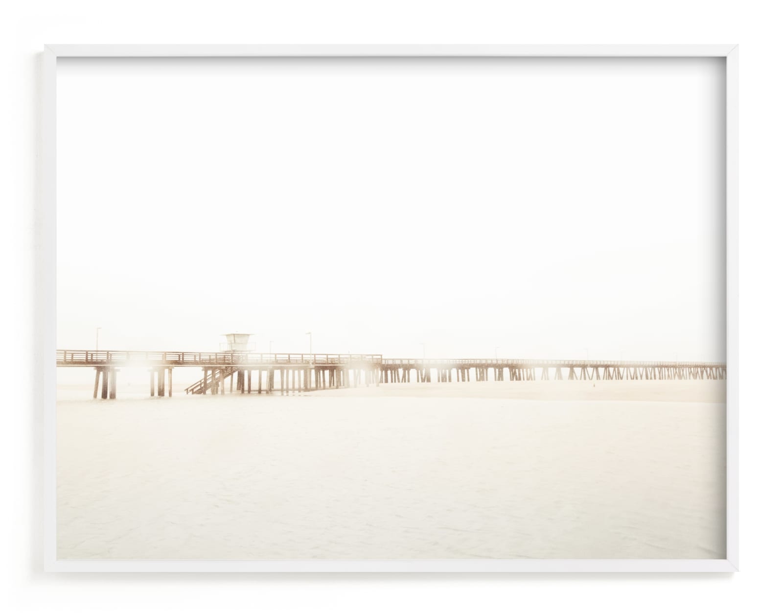 "Stormy Pier 2" - Art Print by Kamala Nahas in beautiful frame options and a variety of sizes.