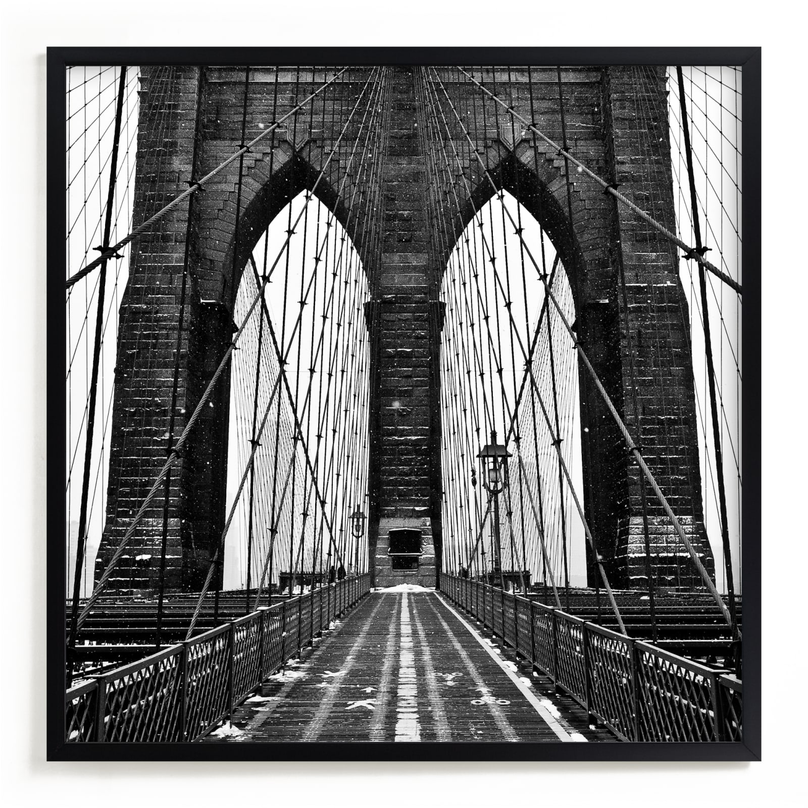 "Snowing Bridge" - Limited Edition Art Print by Jason Derck in beautiful frame options and a variety of sizes.