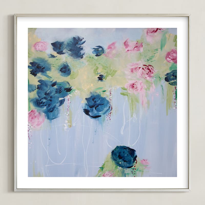 "Hidden Garden" - Art Print in White by Nicole Edens - Framed