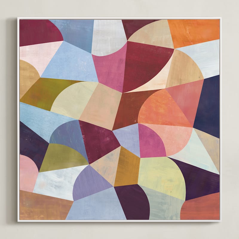 "Cadence" - Art Print in Coral by melanie mikecz - Framed Canvas