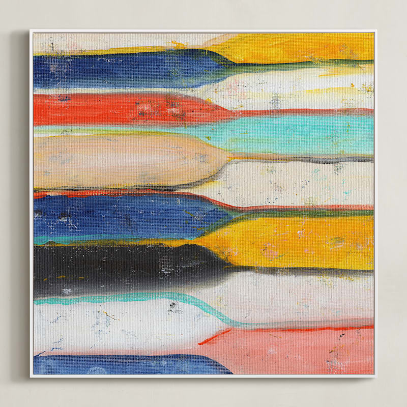 "Intermingle" - Art Print in Royal Blue by Lindsay Megahed - Framed Canvas
