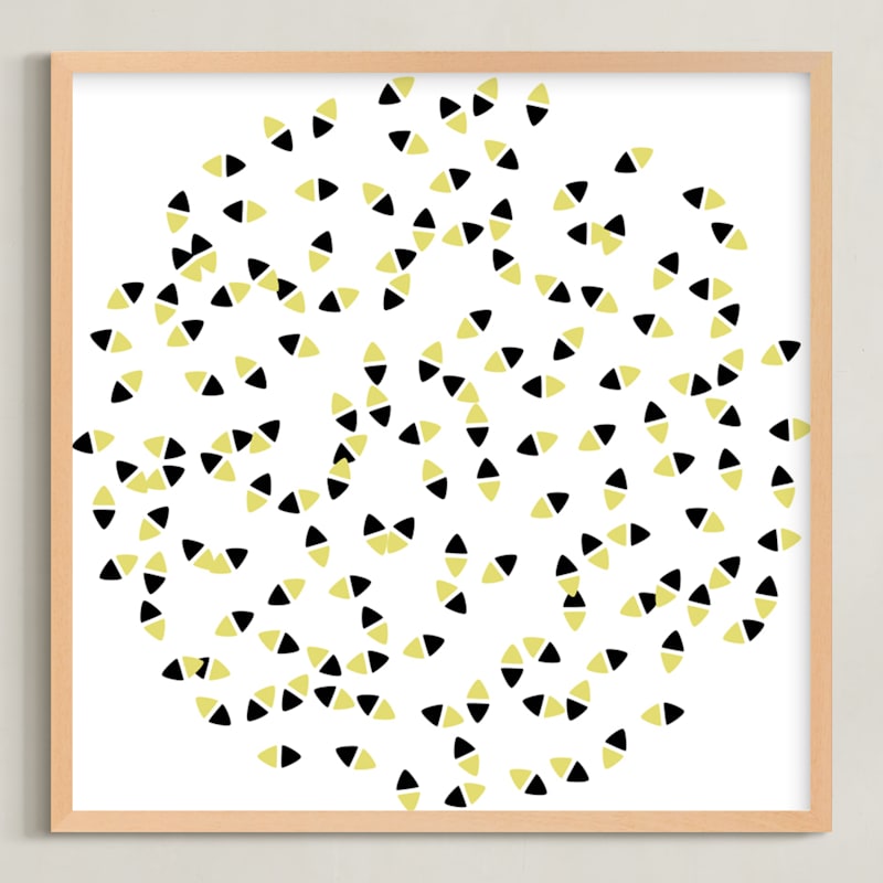 "Astralis" - Art Print in Yellow Gold by Vanessa An Lim - Framed