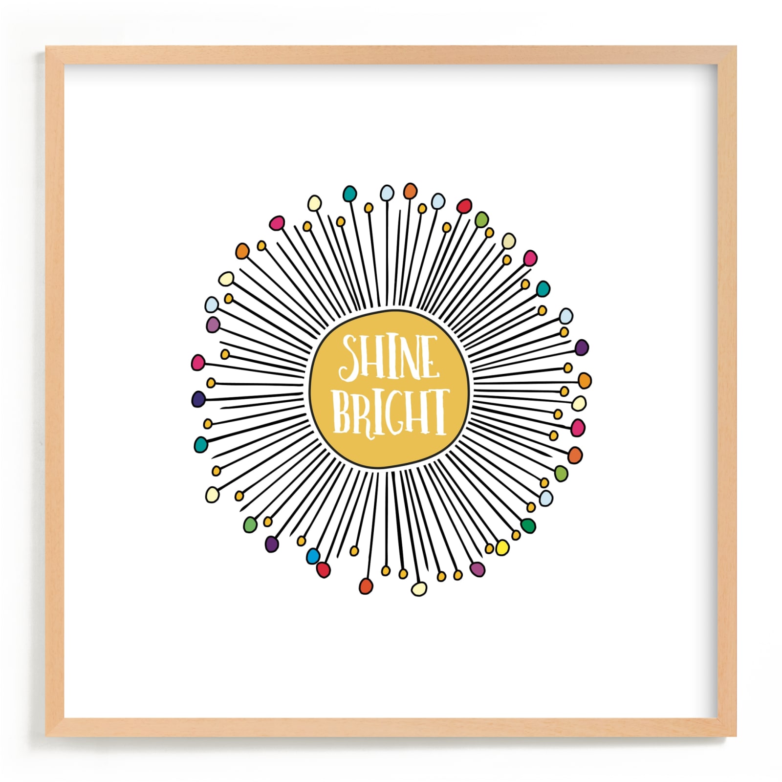 "Shine Bright Sunburst" - Art Print by Kate Ross in beautiful frame options and a variety of sizes.