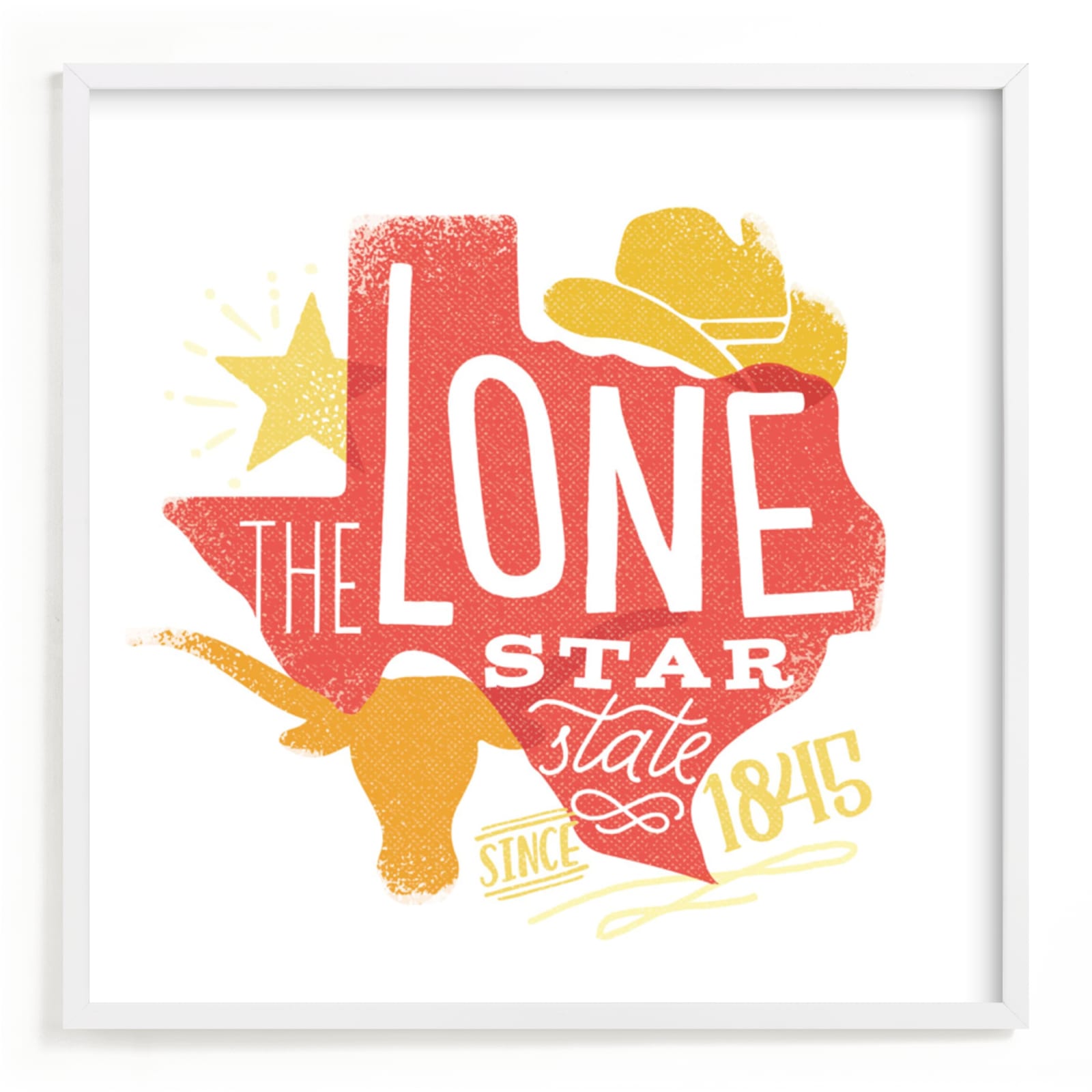 "The Lone Star State" - Art Print by Jessie Steury in beautiful frame options and a variety of sizes.