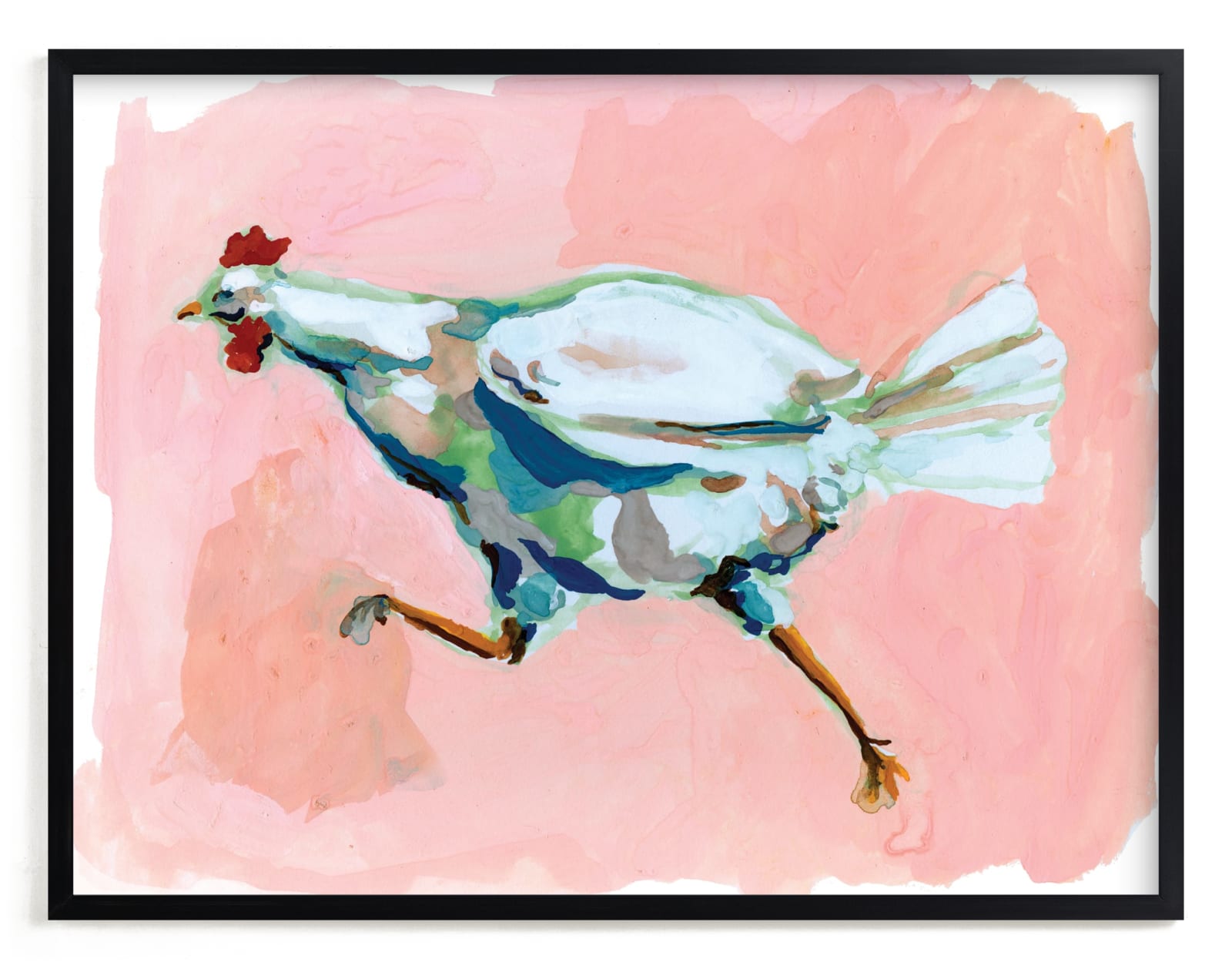 "Chicken Run" - Limited Edition Art Print by Betty Hatchett in beautiful frame options and a variety of sizes.