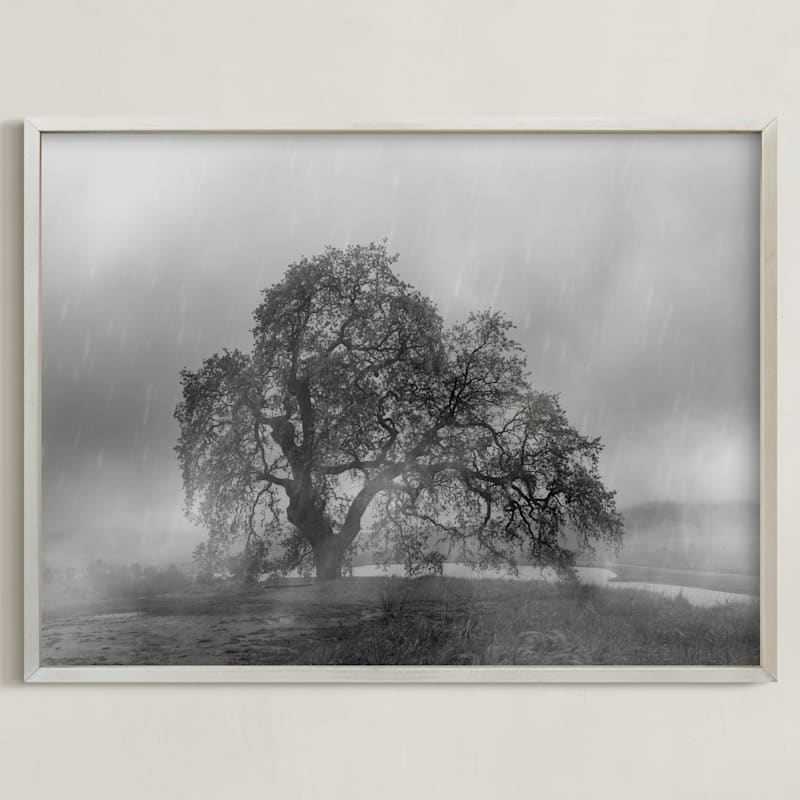 "in the rain" - Art Print in Stormy by Crystal Lynn Collins - Framed