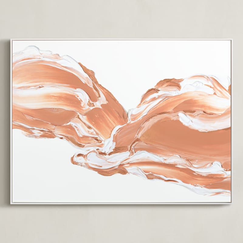 "Lost in Time" - Art Print in Peach by Sarah Lund - Framed Canvas