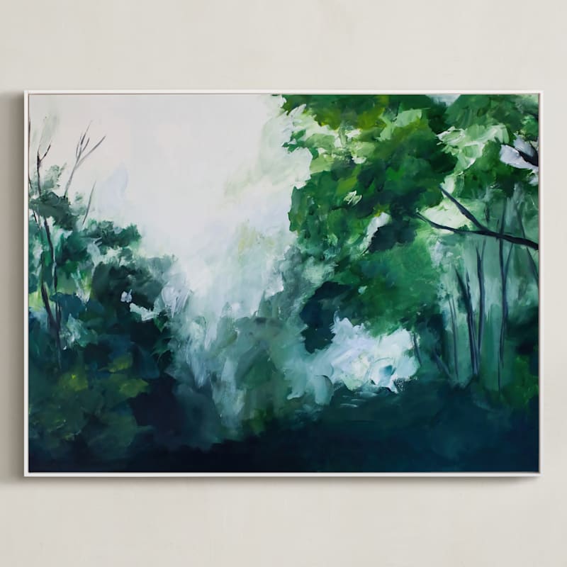 "Homeland" - Art Print in Forest Green by Brittany Fan - Framed Canvas