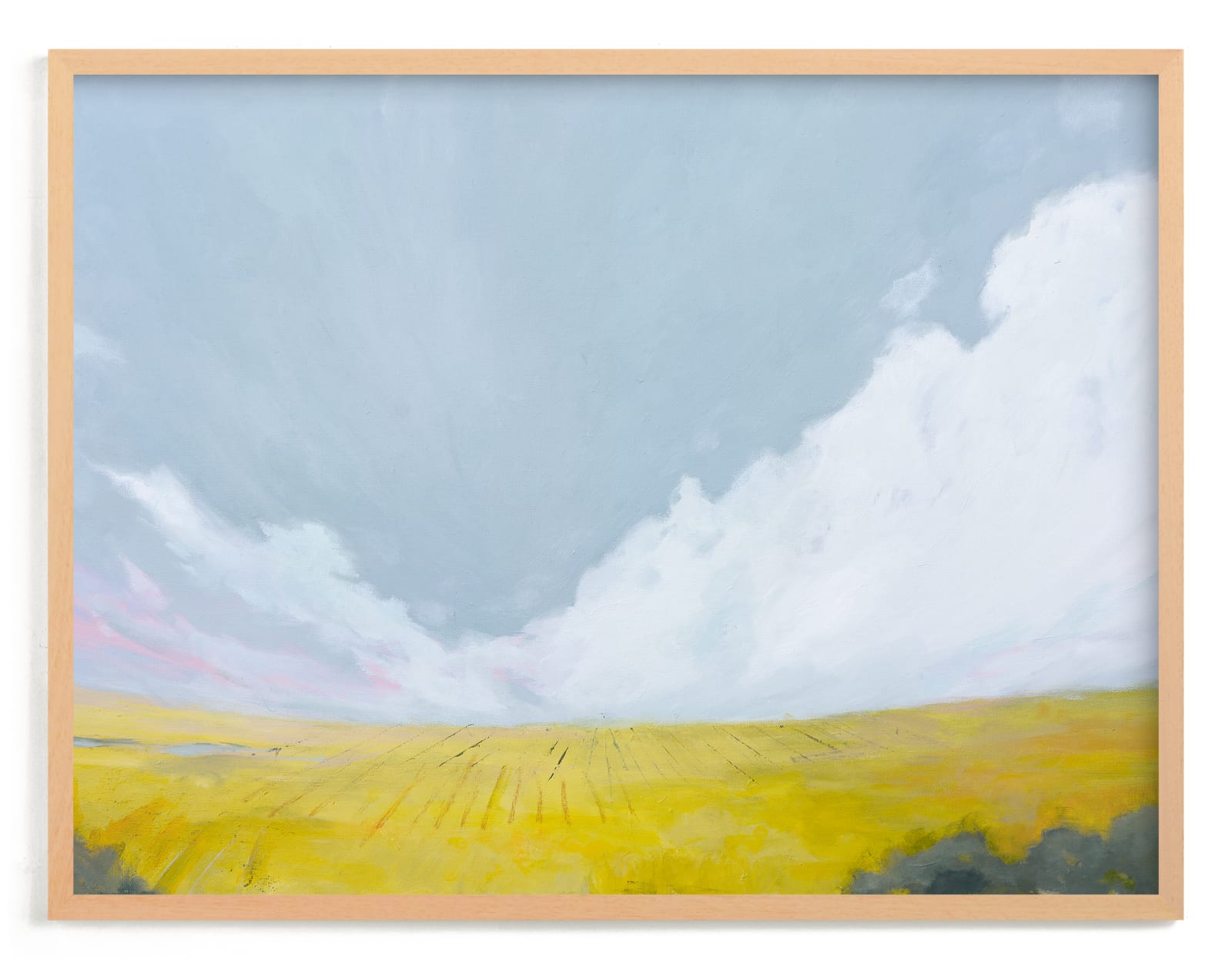 "Yellow Field" - Art Print by Kara Schlabaugh in beautiful frame options and a variety of sizes.