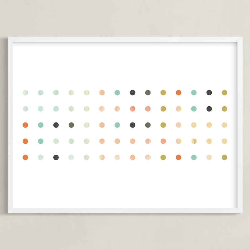 "Apertures" - Art Print in Aqua by Genna Blackburn - Framed
