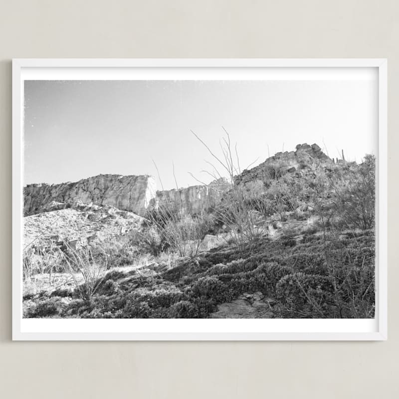 "In The Canyon" - Art Print in Grey by Joseph Weber - Framed