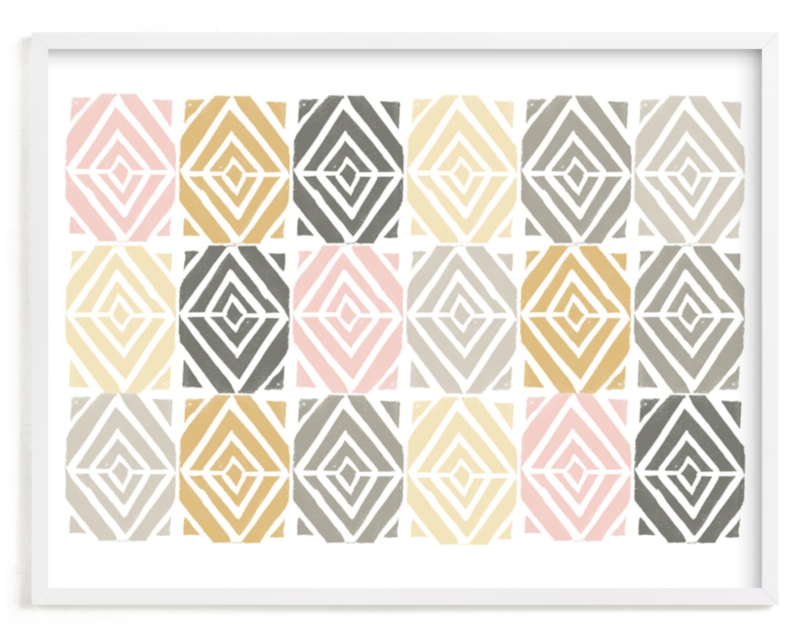 "Mid-Century Tiles" - Art Print by Olivia Raufman in beautiful frame options and a variety of sizes.