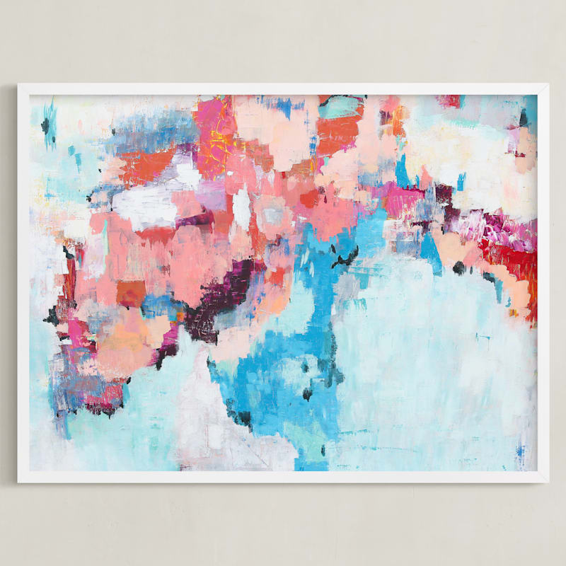 Pink and Blue Abstract Painting