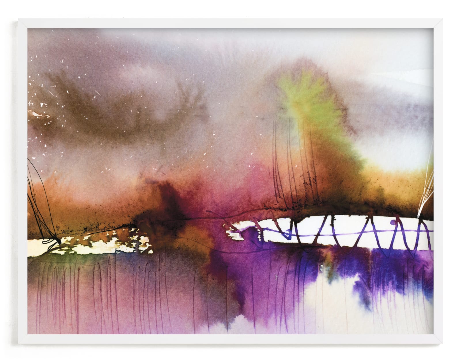 "Landsplashes Series : Bridge" - Art Print by Marta Spendowska in beautiful frame options and a variety of sizes.