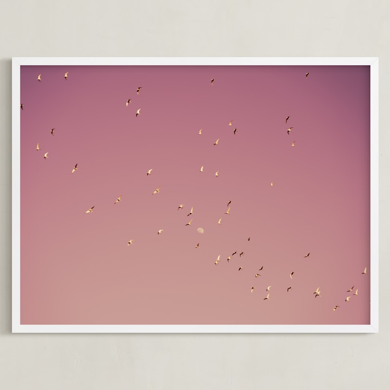 "Gulf of Eilat #2" - Art Print in Pink Skies by Tal Paz-Fridman - Framed