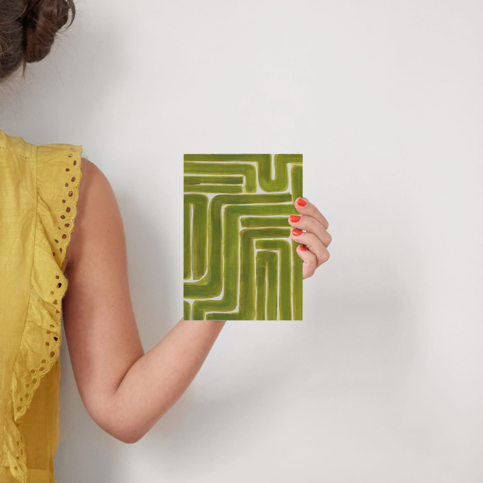 White Green Stripes Wall Art Prints by Lauren Rutley Minted