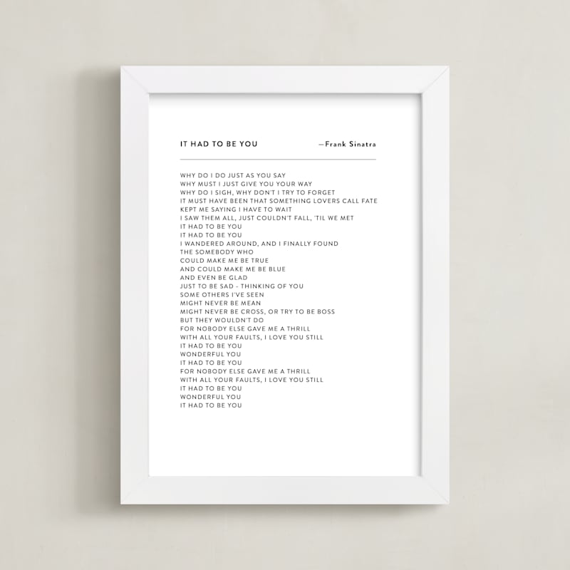 Your Lyrics: Custom Print by Minted