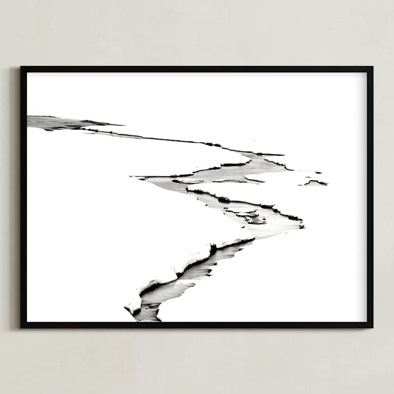 "Silver Ice" - Art Print in Ice White by Leslie Le Coq - Framed